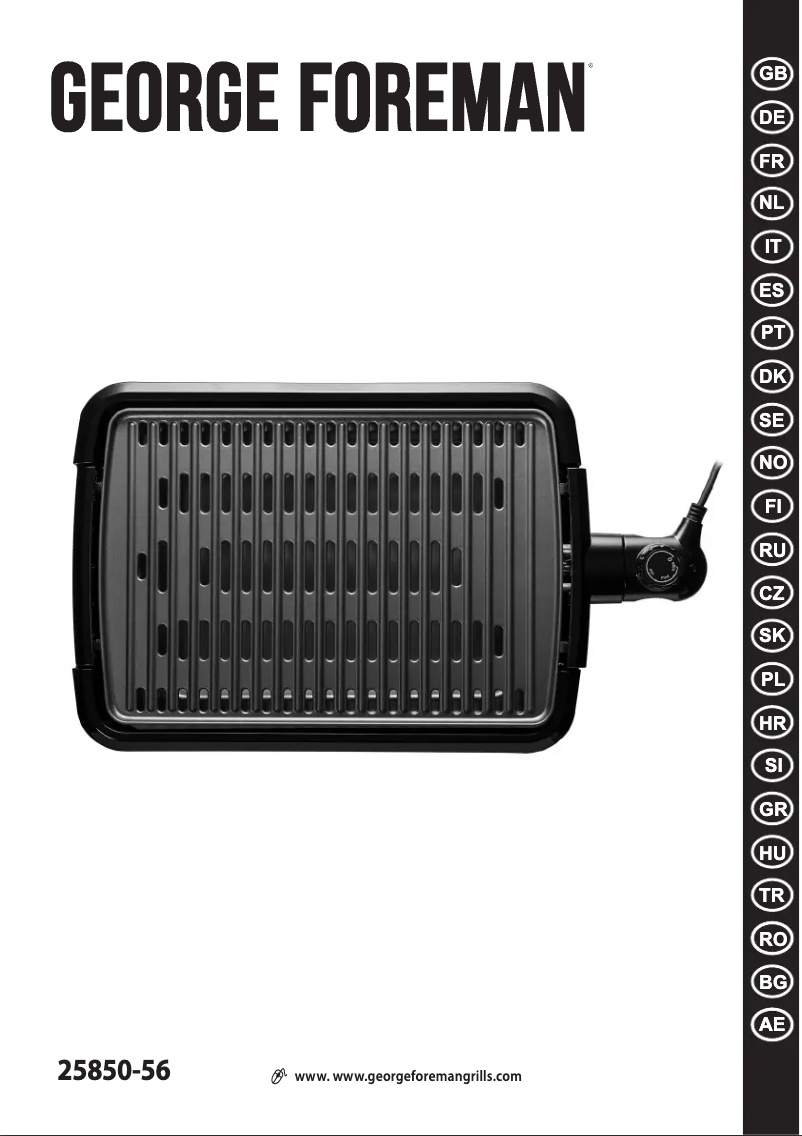 Page 1 de la notice Manuel utilisateur George Foreman 25850-56