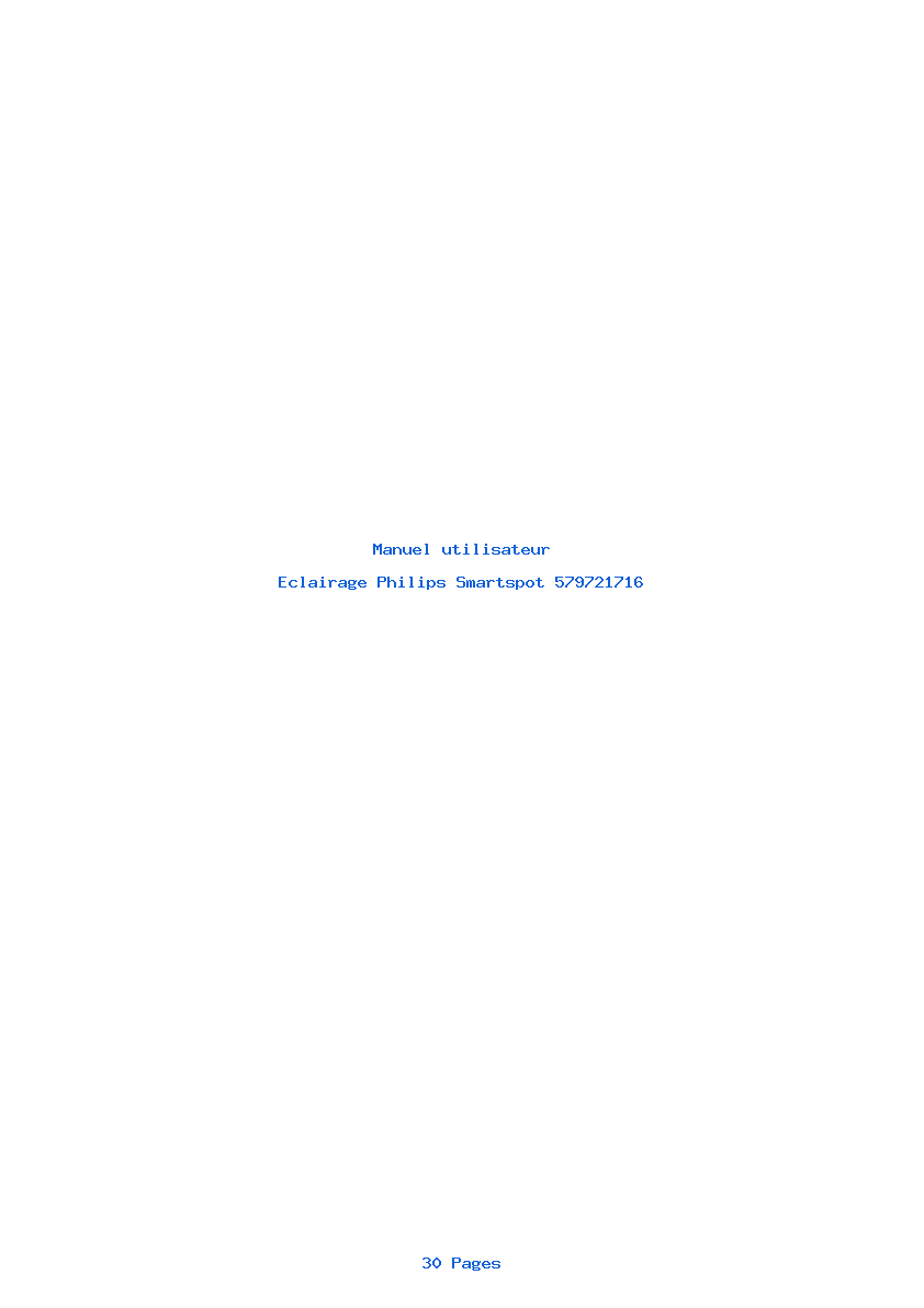 Page 1 de la notice Manuel utilisateur Philips Smartspot 579721716