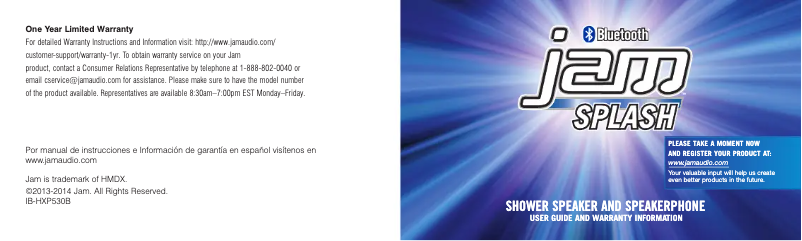 Page 1 of the manual User Manual Jam Splash HX-P530