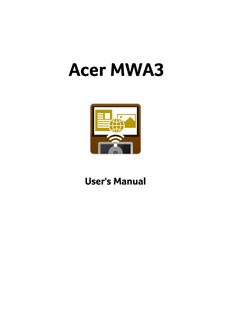 Page 1 de la notice Manuel utilisateur Acer WirelessCAST (MWA3)