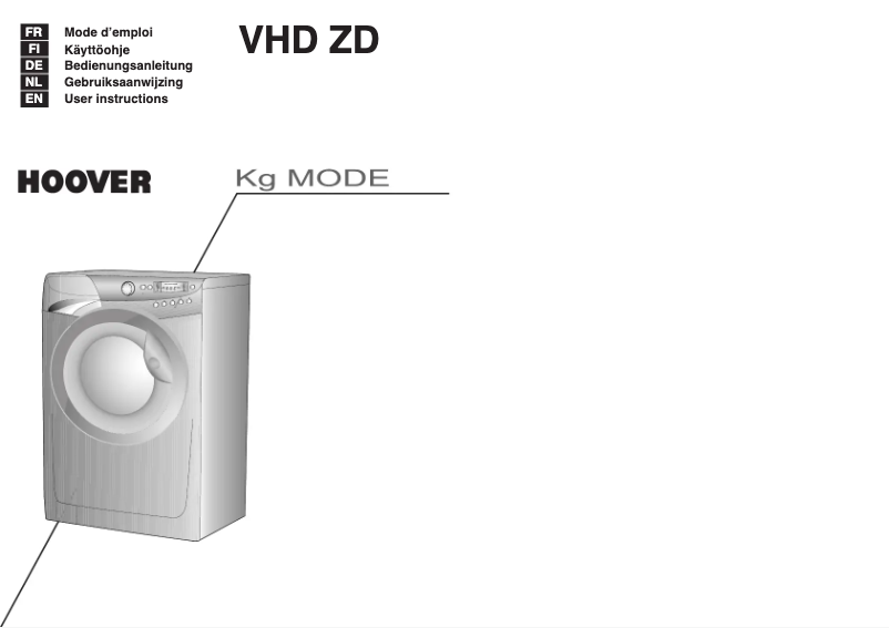 Page 1 de la notice Manuel utilisateur Hoover VHD 9143 ZD-47