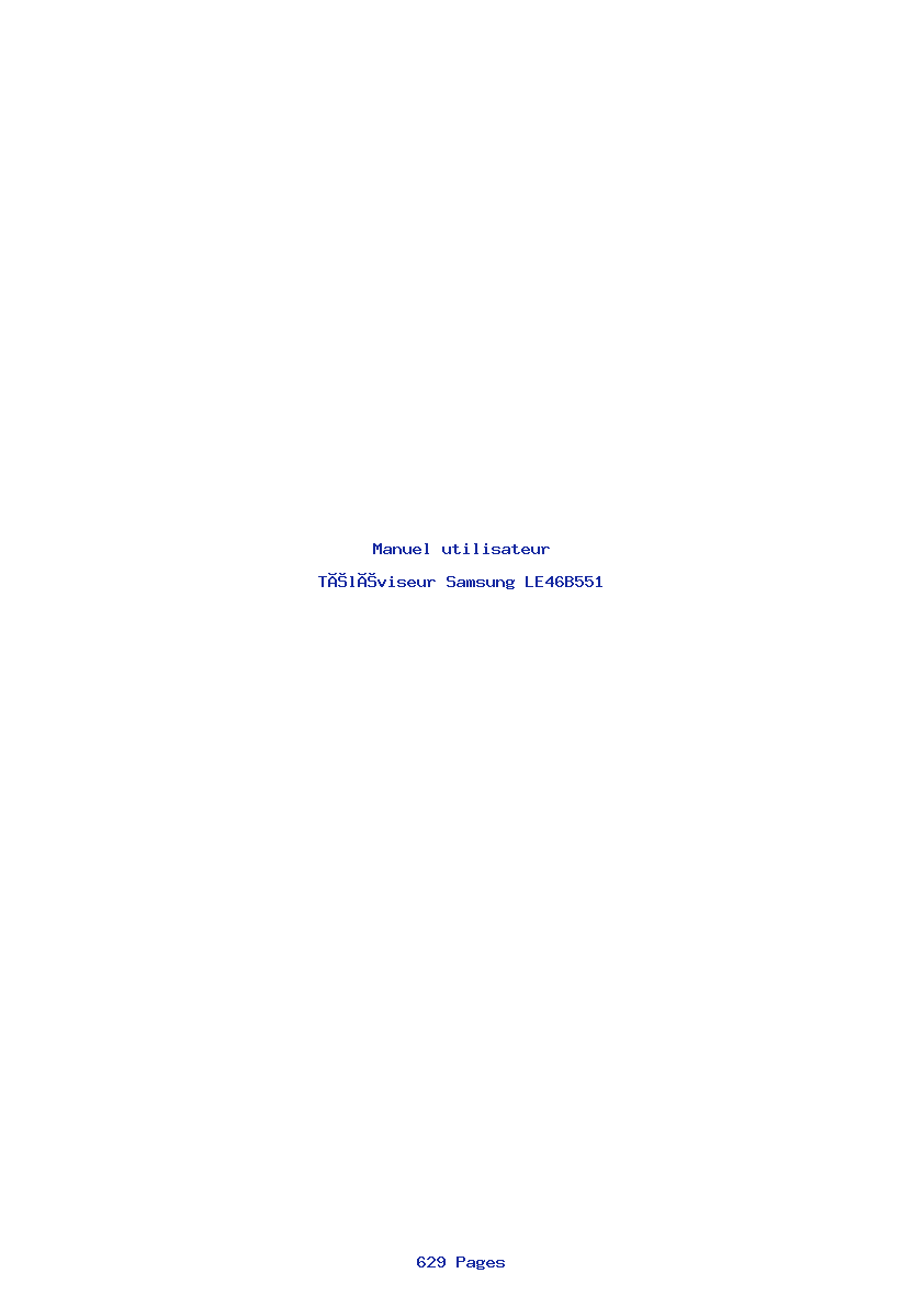 Page 1 de la notice Manuel utilisateur Samsung LE46B551