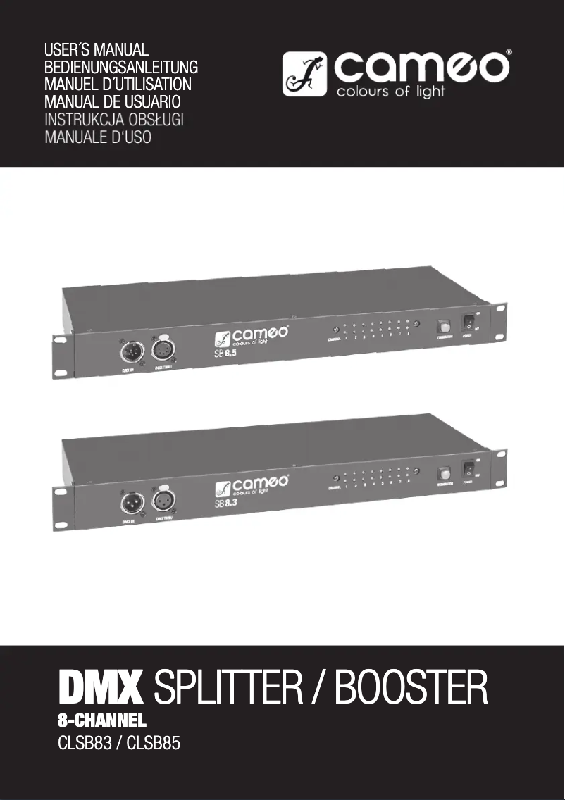 Page 1 de la notice Manuel utilisateur Cameo CLSB83