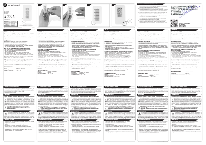 Page 1 de la notice Manuel utilisateur Smartwares SA78R