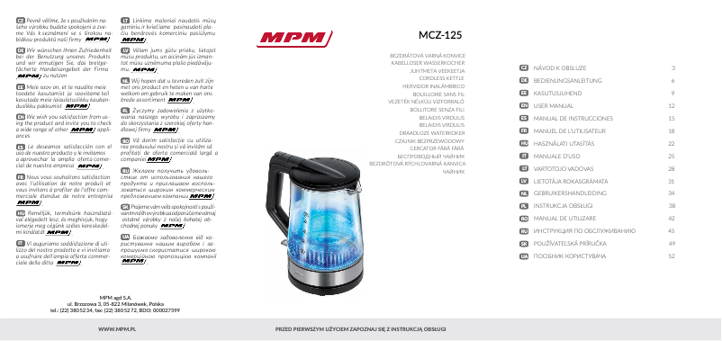 Page 1 de la notice Manuel utilisateur MPM MCZ-125