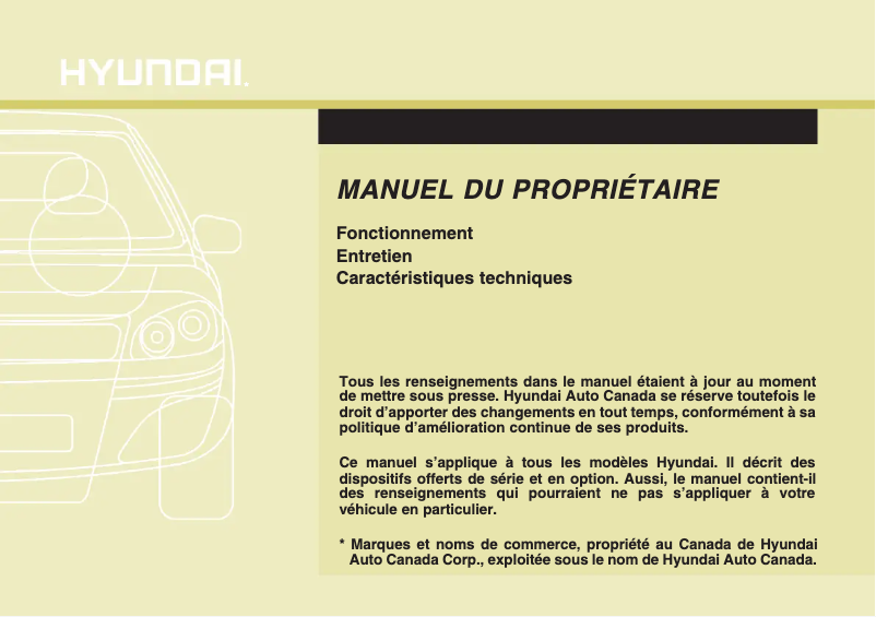 Page 1 de la notice Manuel utilisateur Hyundai Elantra GT (2016)