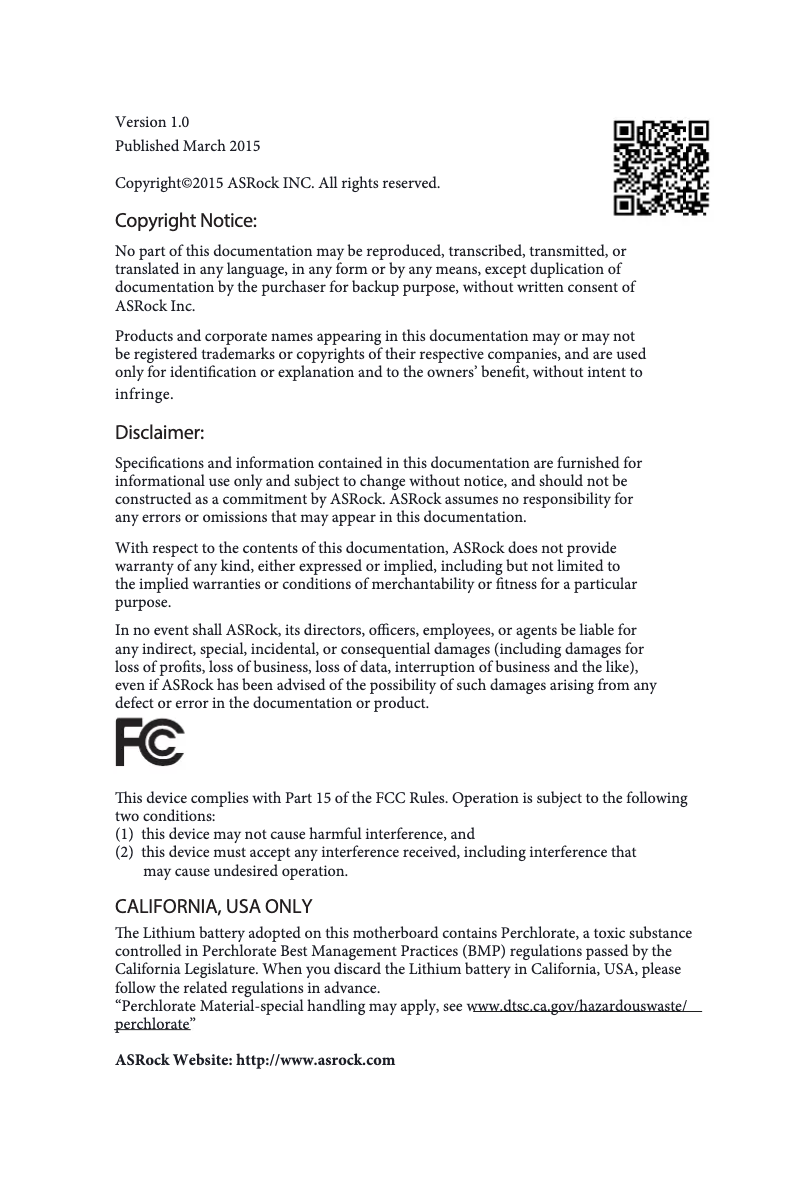 Página 1 del manual Manual de usuario Asrock X99E-ITX/ac