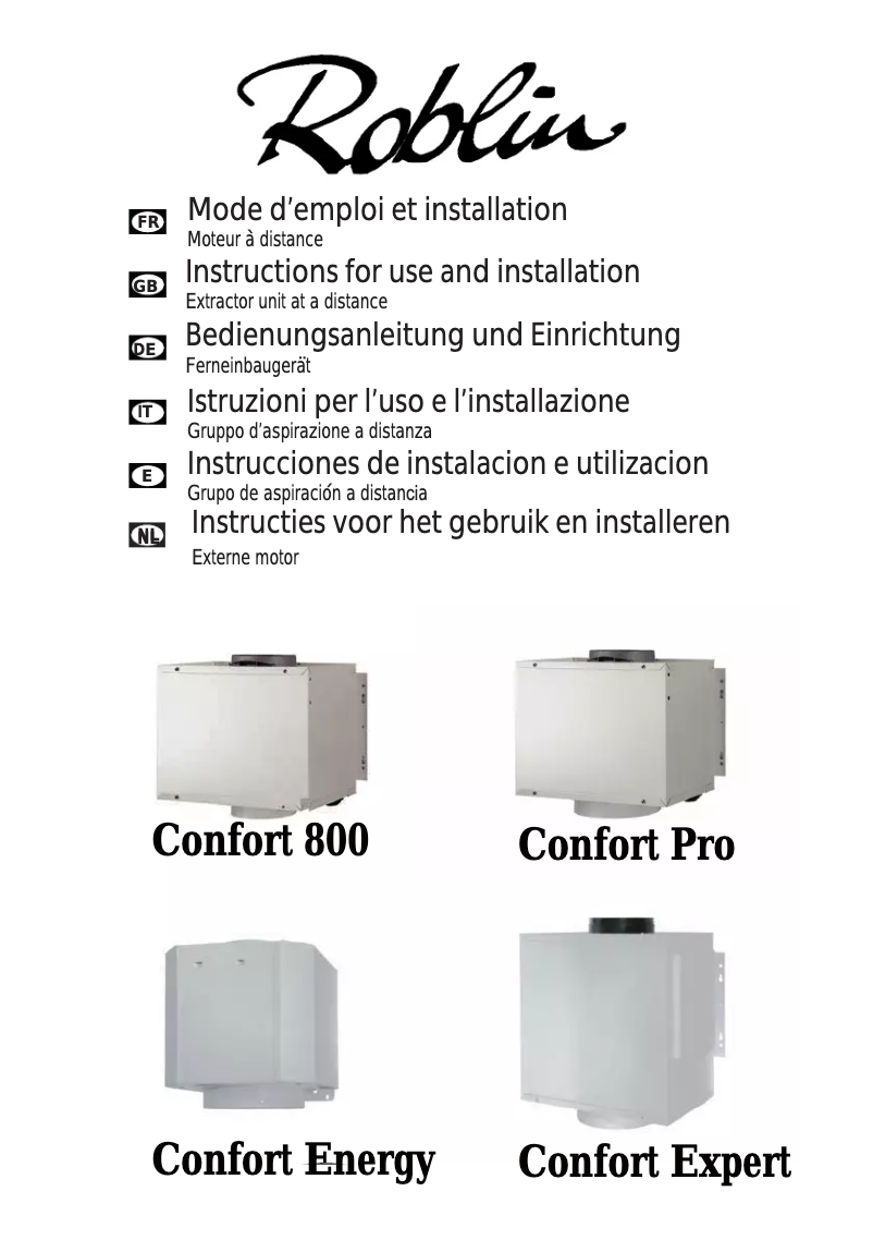 Page 1 de la notice Manuel utilisateur Roblin Energy Comfort / 2