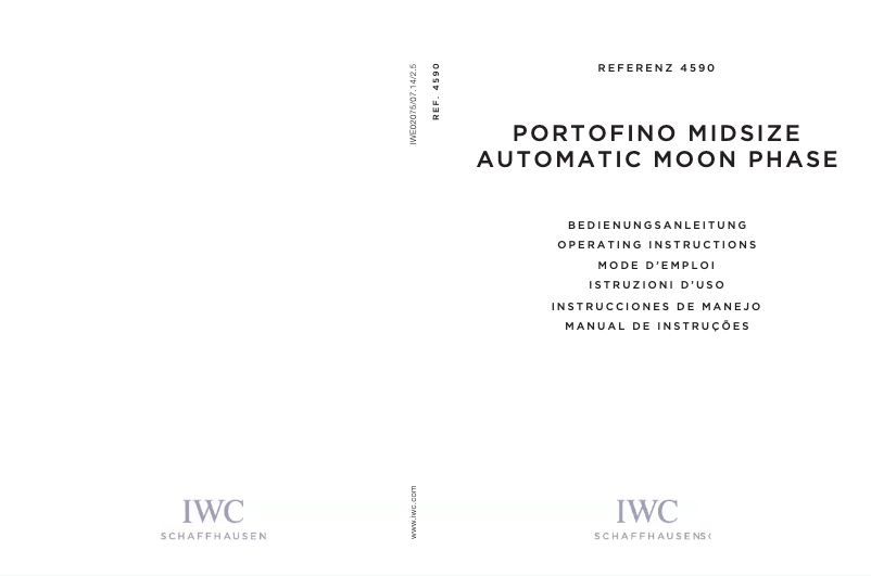 Page 1 de la notice Manuel utilisateur IWC Portofino Midsize Automatic Moon Phase 4590