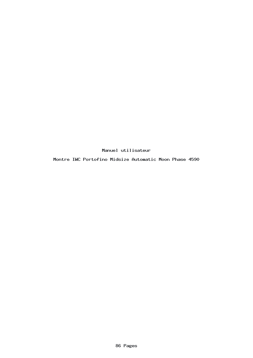 Page 1 de la notice Manuel utilisateur IWC Portofino Midsize Automatic Moon Phase 4590