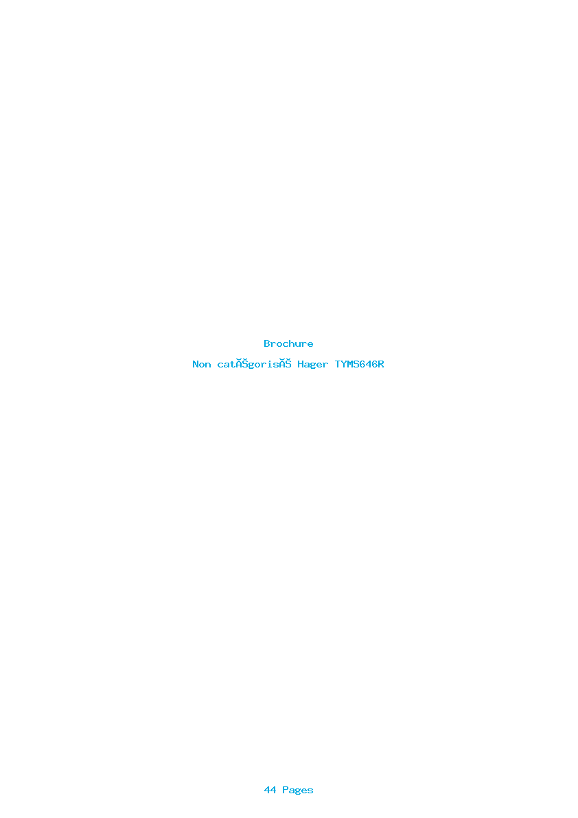 Page 1 de la notice Brochure Hager TYMS646R