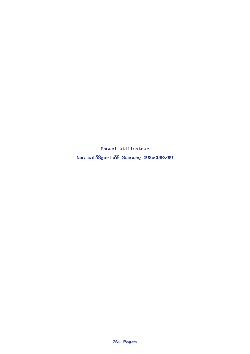 Page 1 de la notice Manuel utilisateur Samsung GU85CU8079U