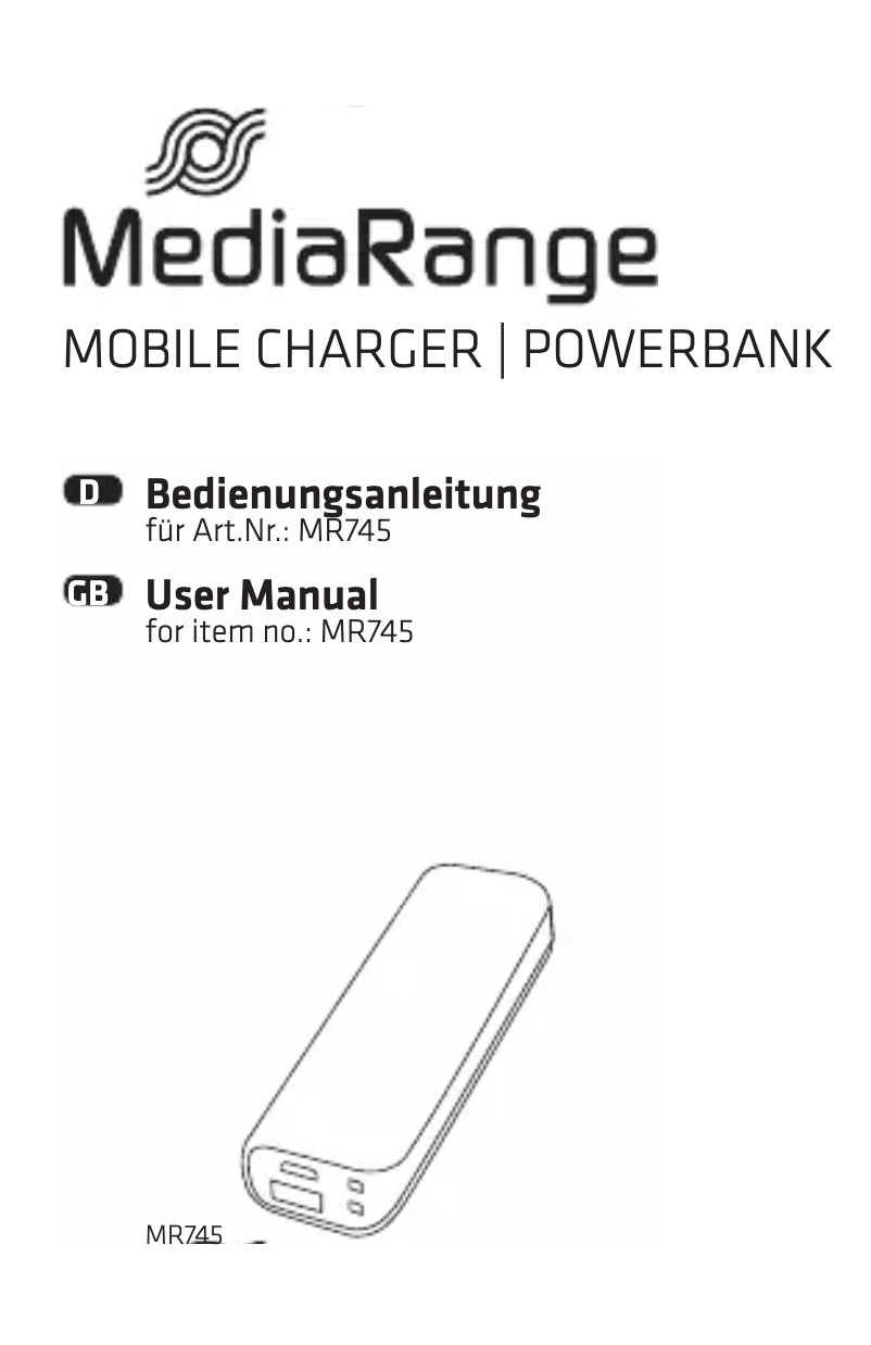 Page 1 of the manual User Manual MediaRange MR745
