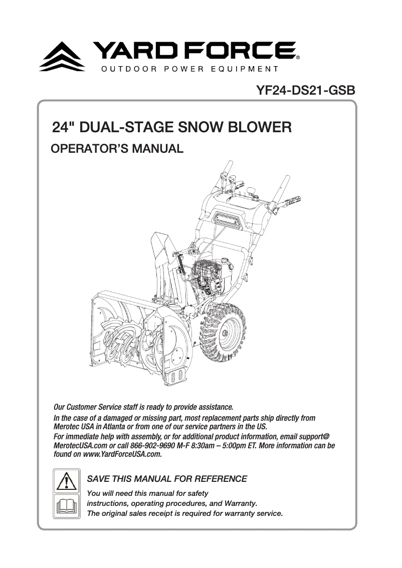 Page 1 de la notice Manuel utilisateur Yard Force YF24-DS21-GSB