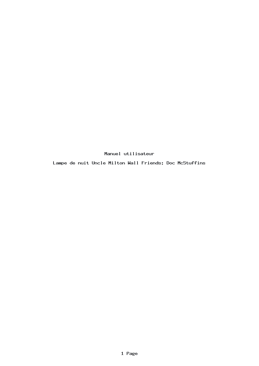 Page 1 de la notice Manuel utilisateur Uncle Milton Wall Friends: Doc McStuffins