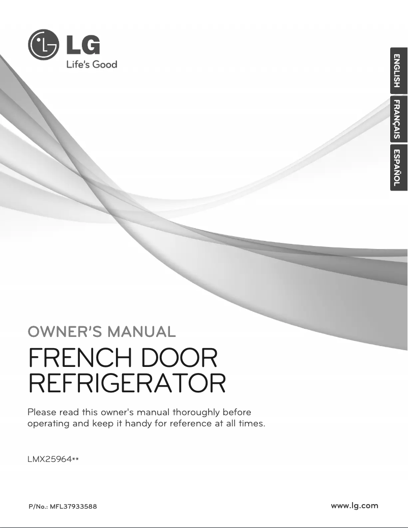 Page 1 de la notice Manuel utilisateur LG LMX25964SS