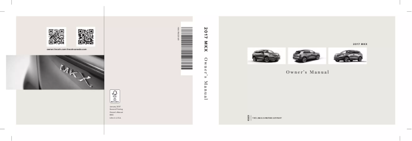 Page 1 de la notice Manuel utilisateur Lincoln MKX (2017)