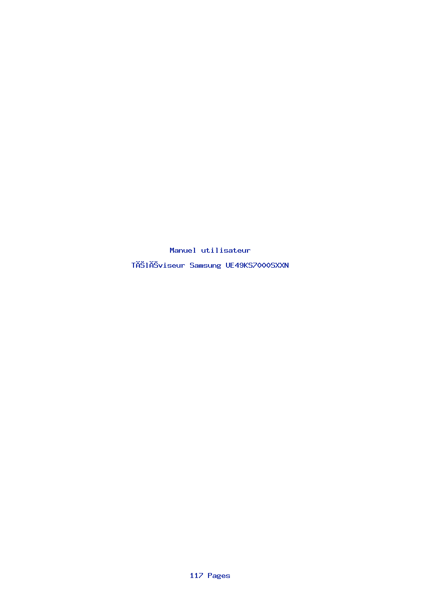 Page 1 de la notice Manuel utilisateur Samsung UE49KS7000SXXN
