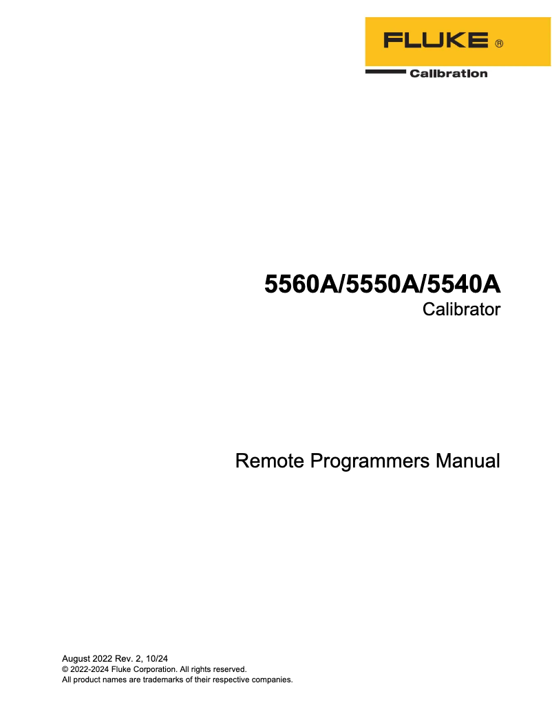 Page 1 de la notice Manuel utilisateur Fluke 5550A