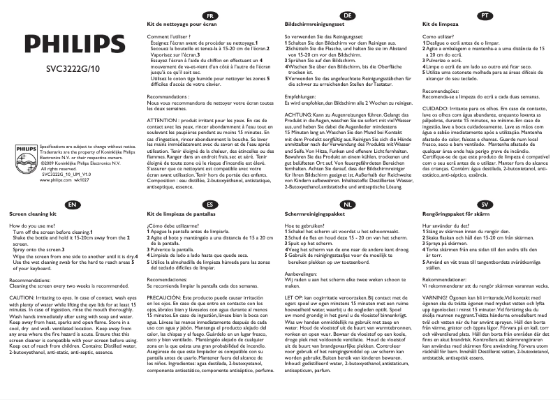 Page 1 de la notice Mode d'emploi Philips SVC3222G