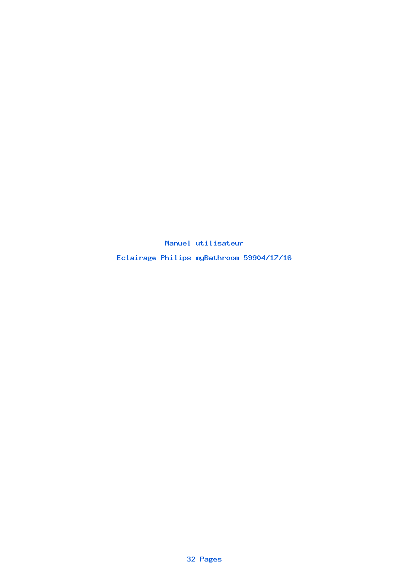 Page 1 de la notice Manuel utilisateur Philips myBathroom 59904/17/16
