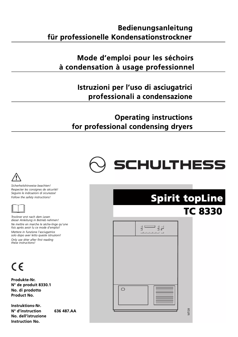 Página 1 del manual Manual de usuario Schulthess Spirit TopLine TC 8330