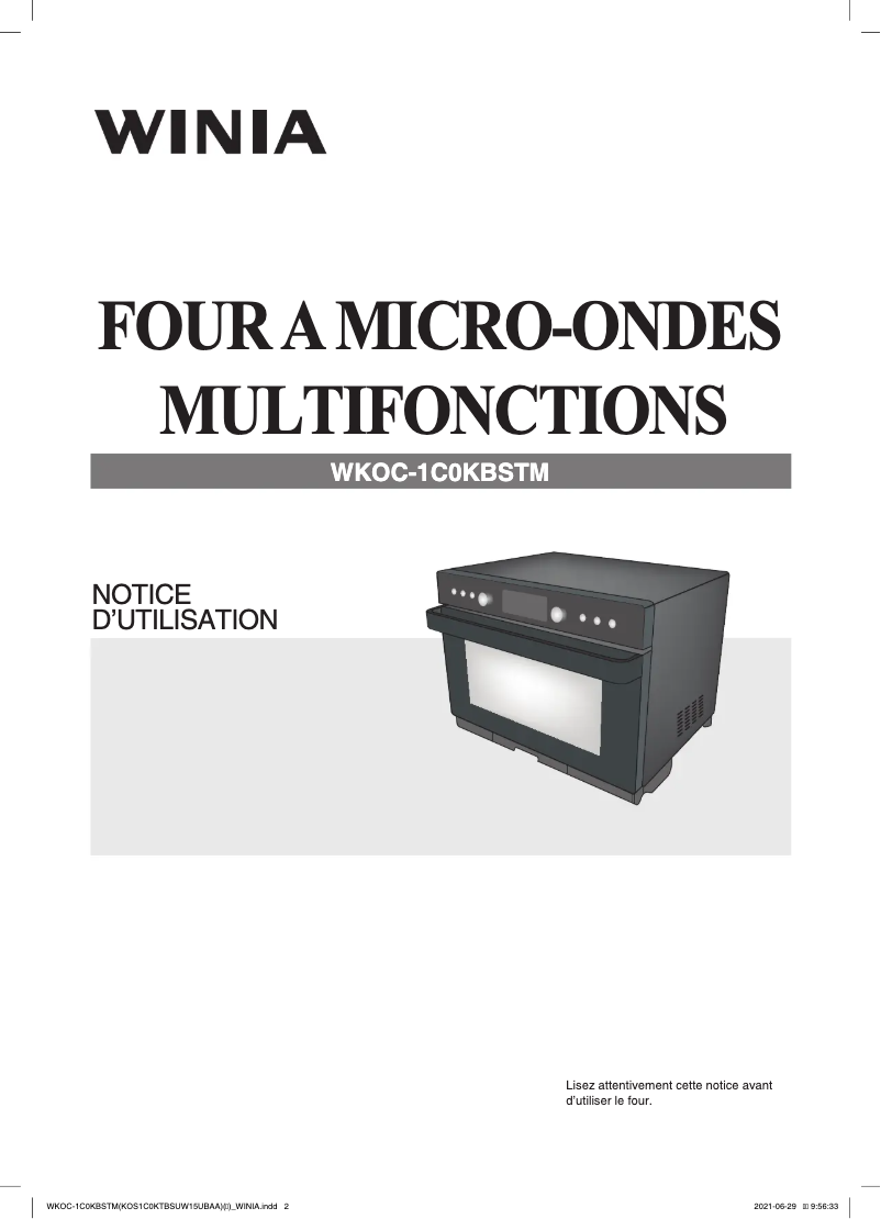 Page 1 de la notice Manuel utilisateur Winia WKOC-1C0KBSTM