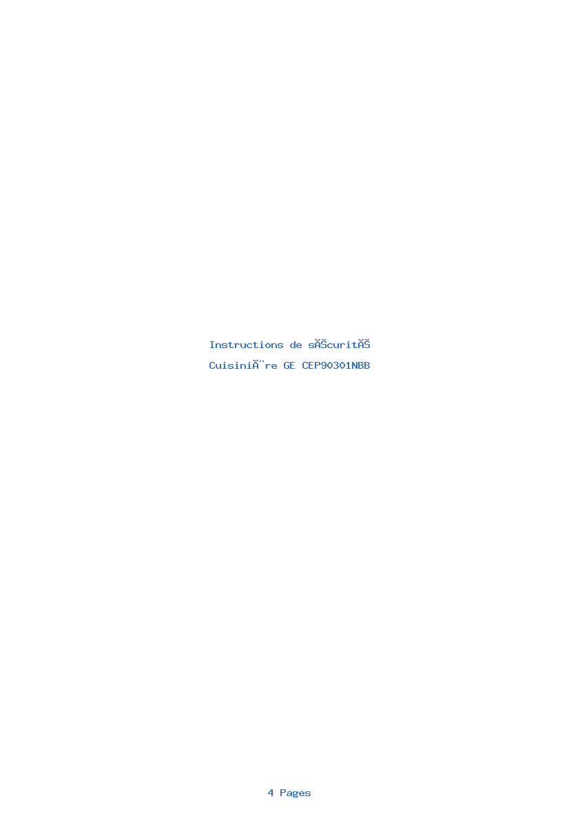Image de la première page du manuel de l'appareil CEP90301NBB