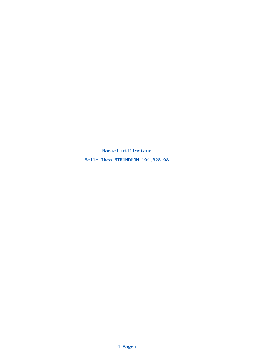 Page 1 de la notice Manuel utilisateur Ikea STRANDMON 104.928.08