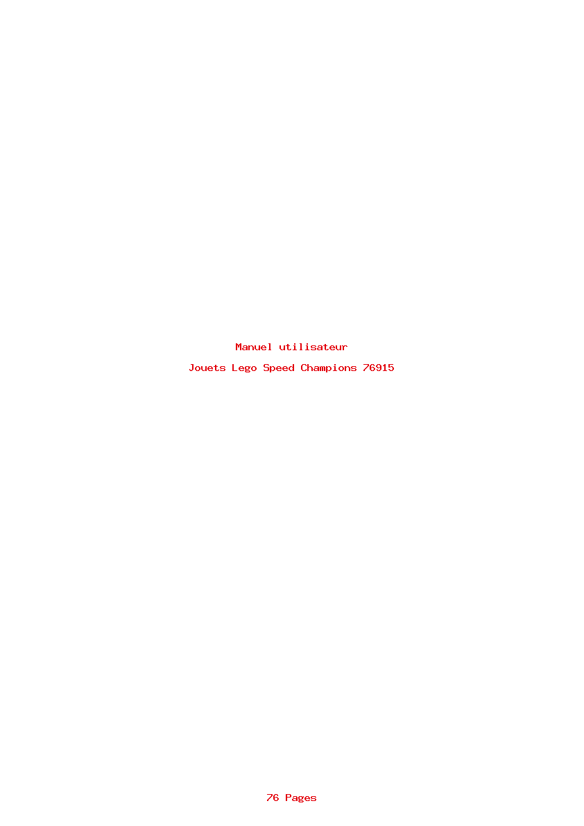 Page 1 de la notice Manuel utilisateur Lego Speed Champions 76915