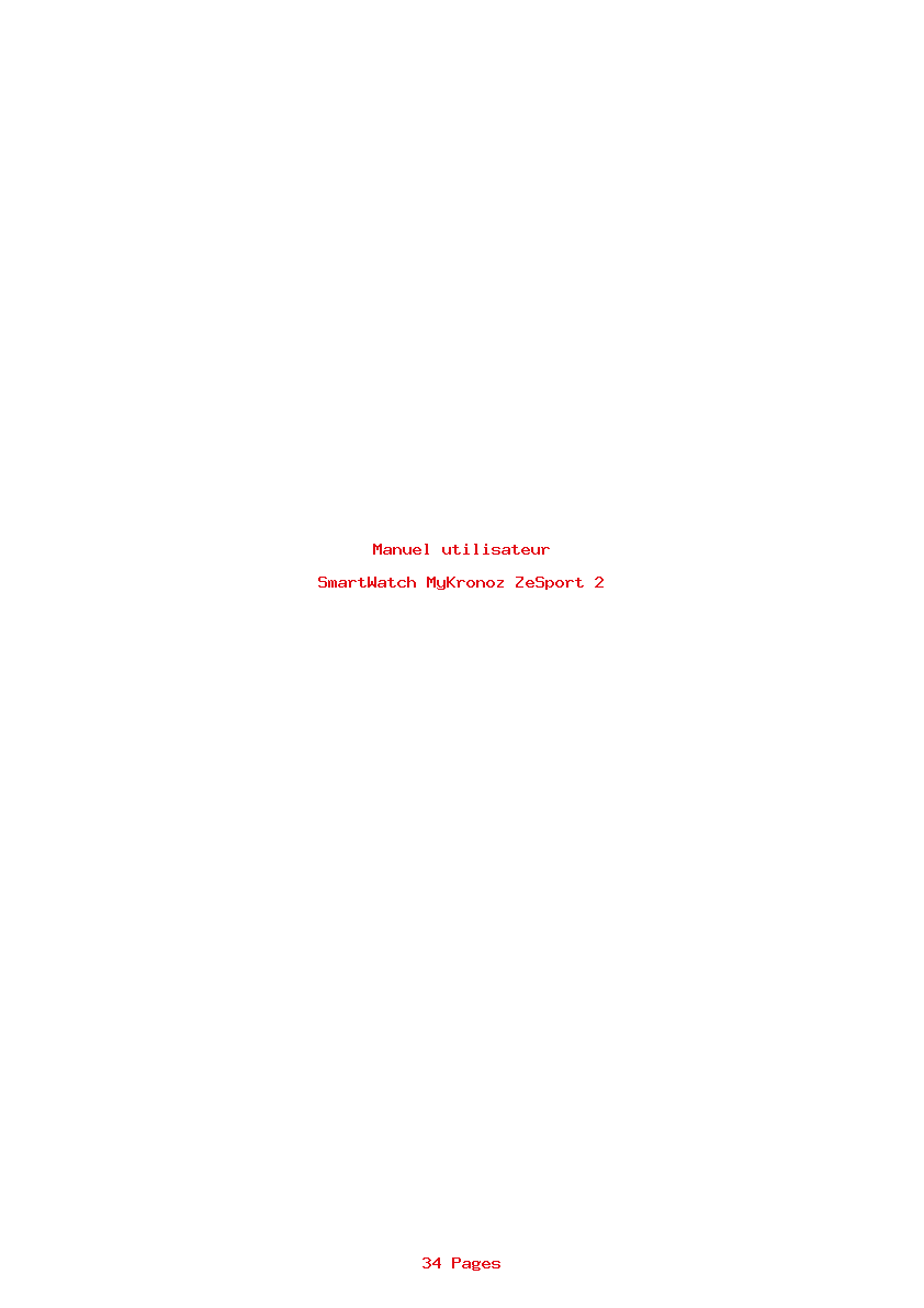 Page 1 de la notice Manuel utilisateur MyKronoz ZeSport 2