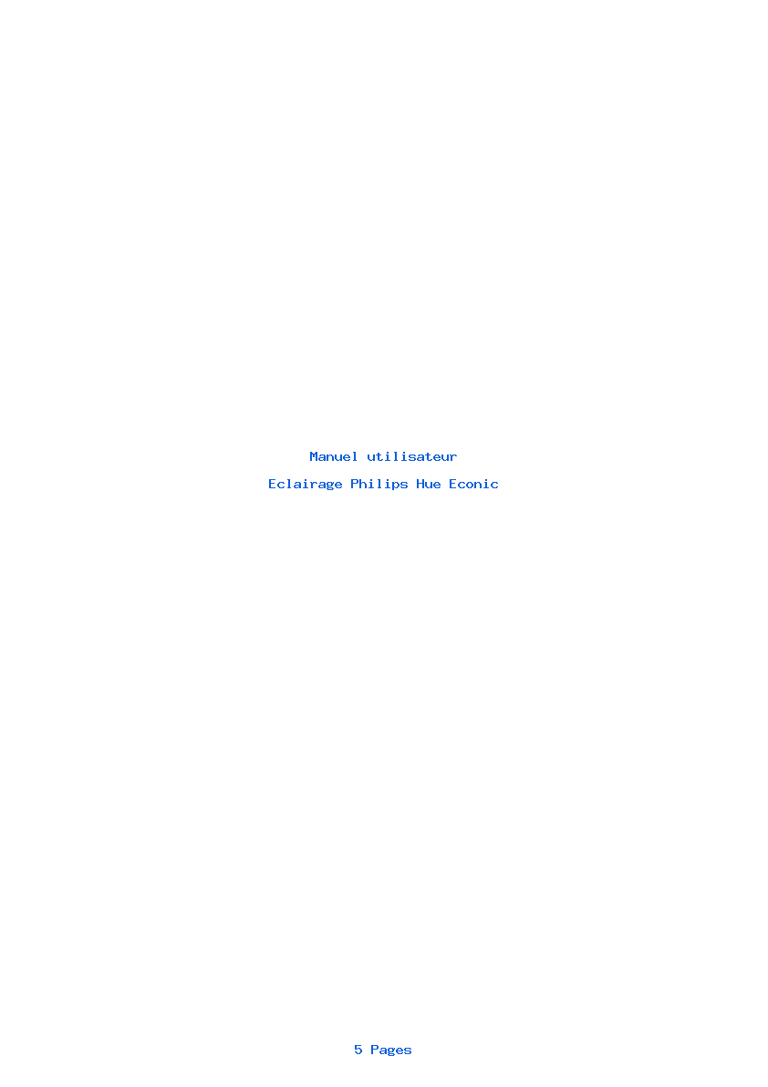Page 1 de la notice Manuel utilisateur Philips Hue Econic