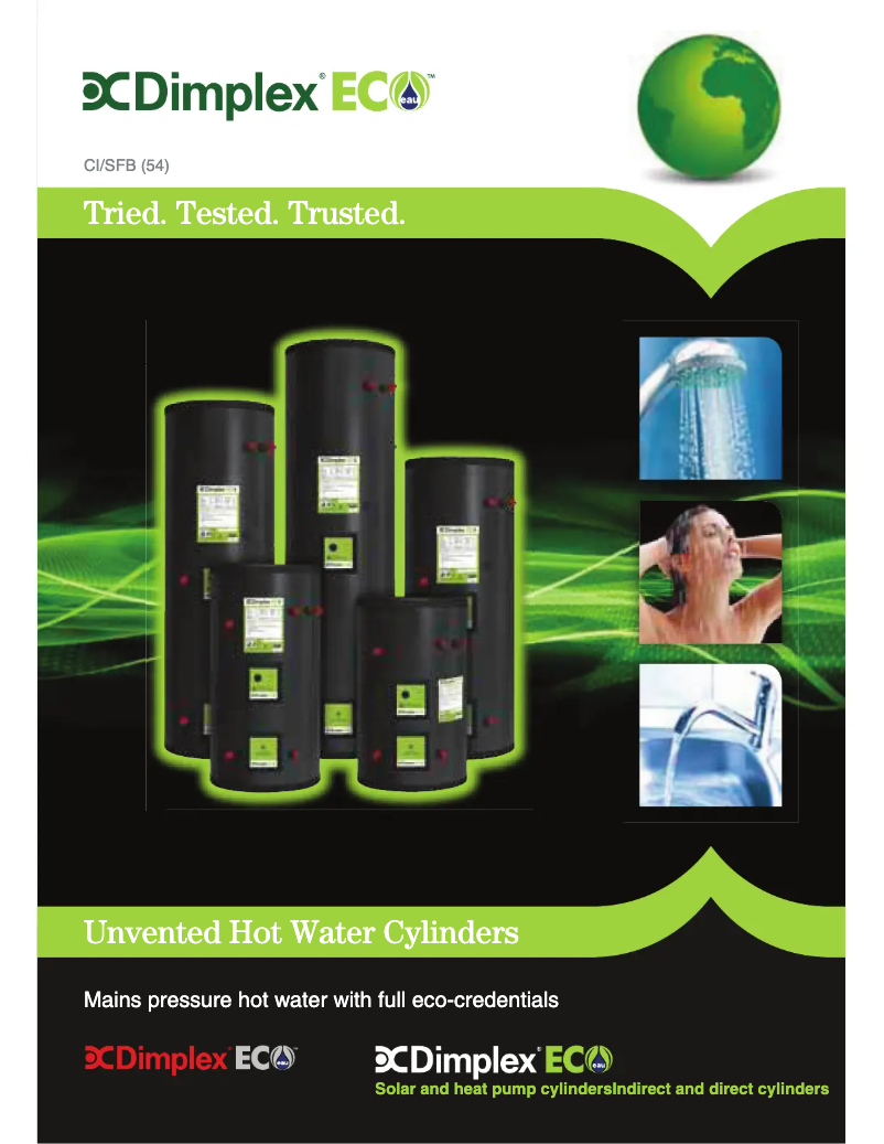 Page 1 of the manual Technical Sheet Dimplex ECSd150-580