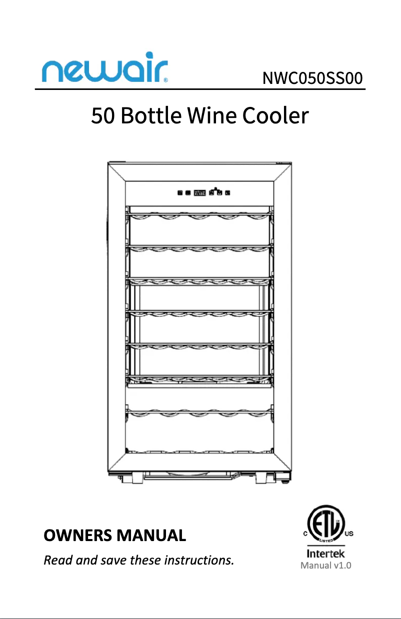 Página 1 del manual Manual de usuario NewAir NWC050SS00