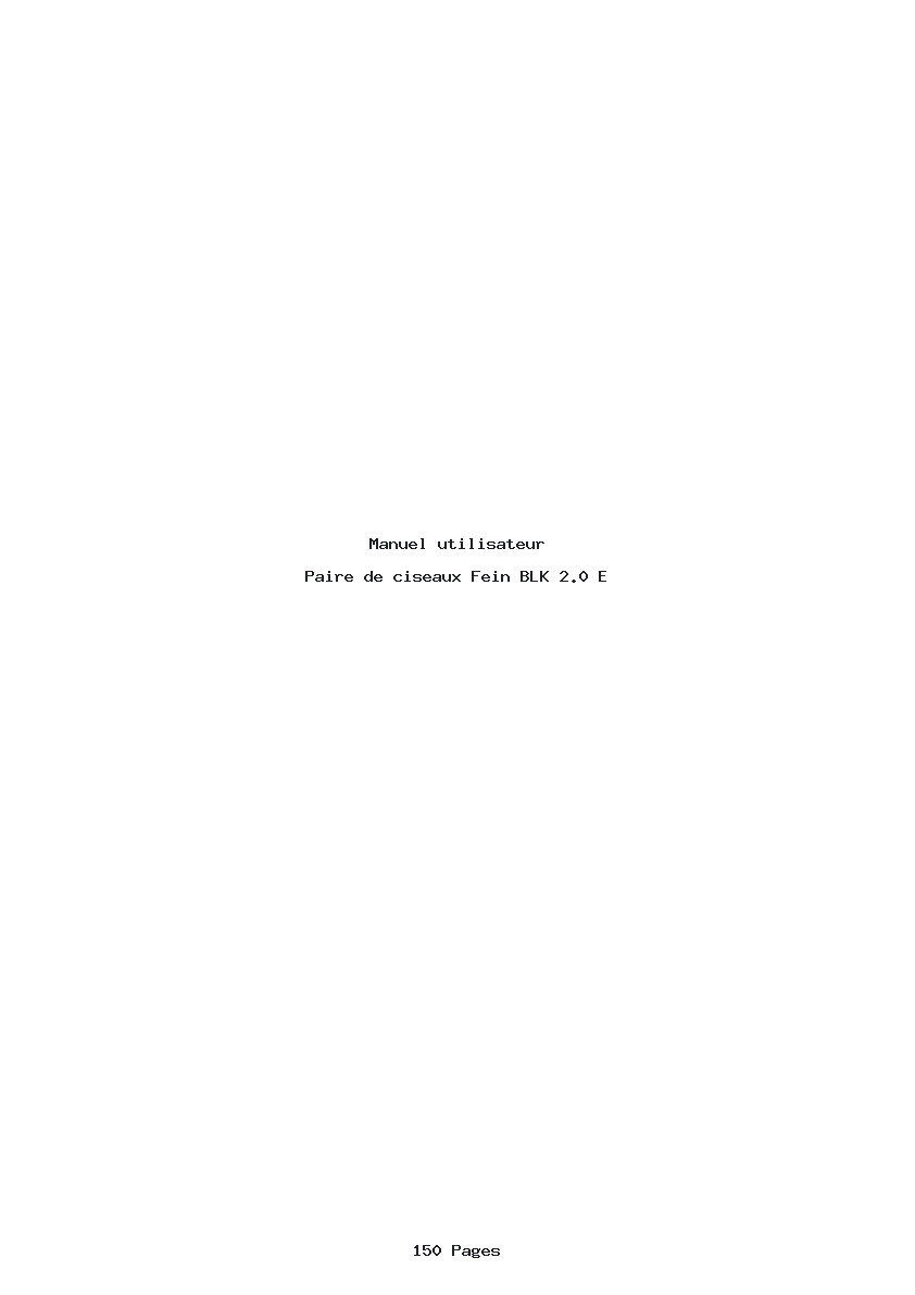 Page 1 de la notice Manuel utilisateur Fein BLK 2.0 E