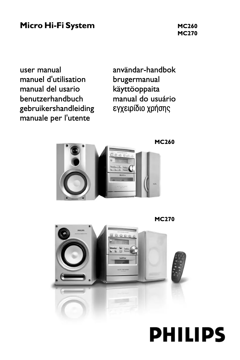 Page 1 of the manual User Manual Philips MC260
