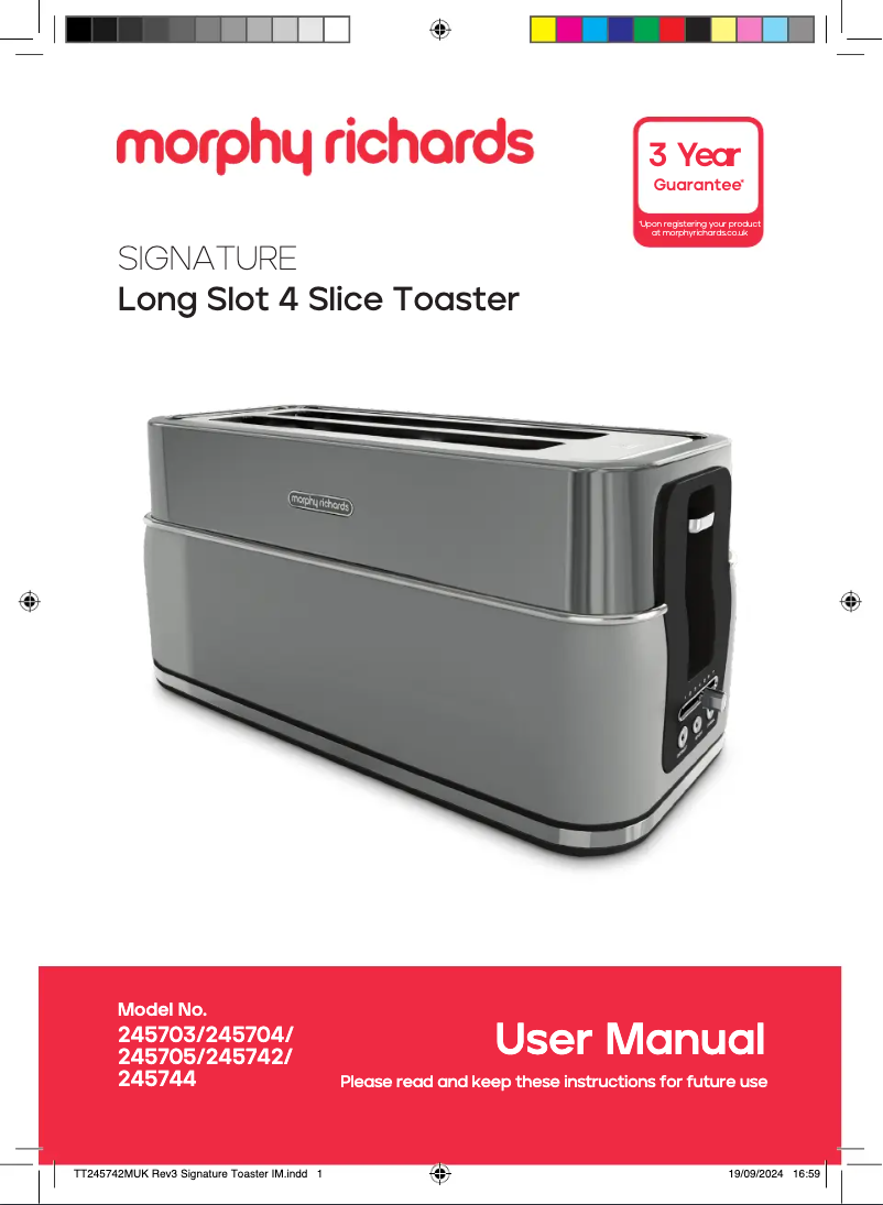 Page 1 de la notice Manuel utilisateur Morphy Richards Signature 245742