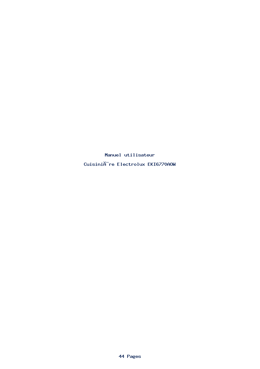 Page 1 de la notice Manuel utilisateur Electrolux EKI6770AOW