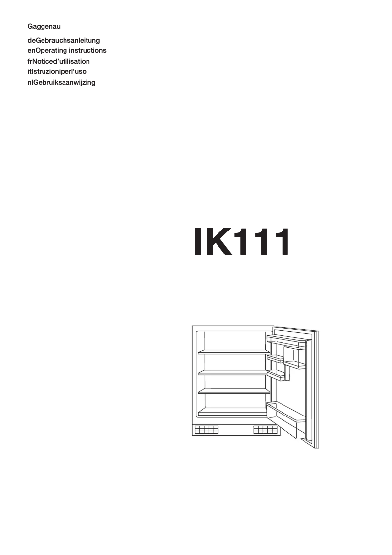Page 1 de la notice Manuel utilisateur Gaggenau RC 200-100