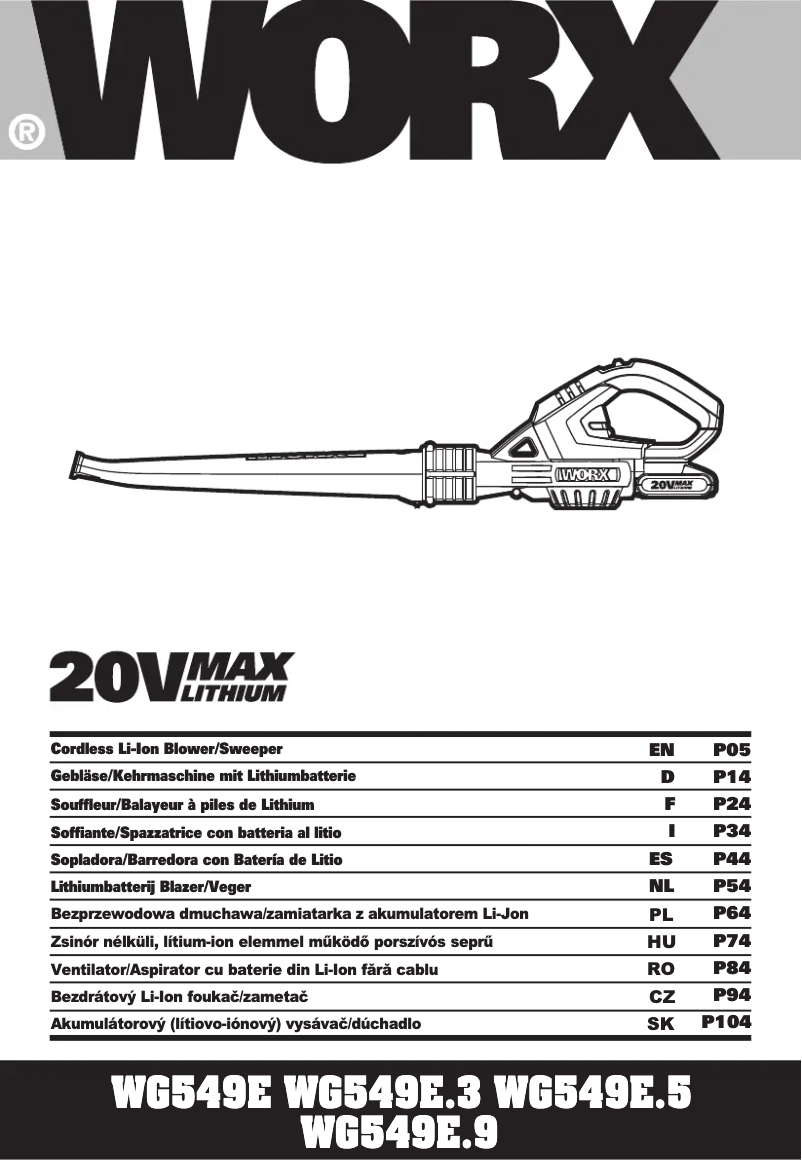 Page 1 de la notice Manuel utilisateur Worx WG594E.3