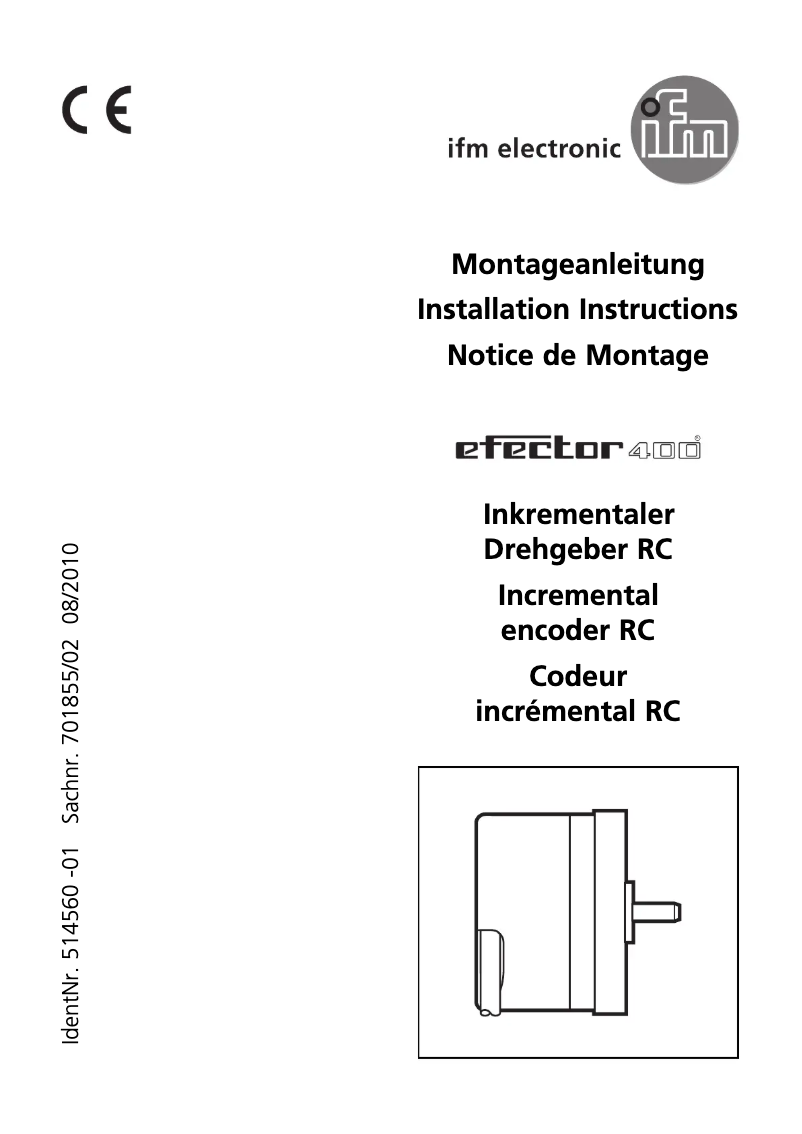Page 1 de la notice Manuel utilisateur IFM RC6013