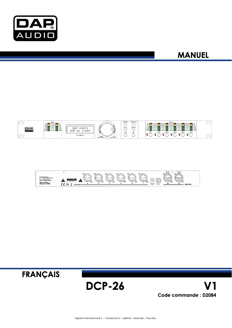 Page 1 de la notice Manuel utilisateur DAP-Audio DCP-26 MKII