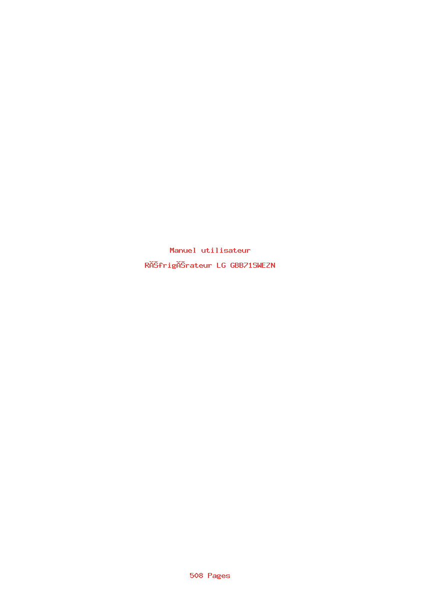 Page 1 de la notice Manuel utilisateur LG GBB71SWEZN