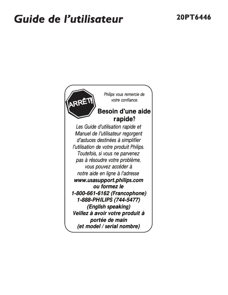 Image de la première page du manuel de l'appareil 21PT5402