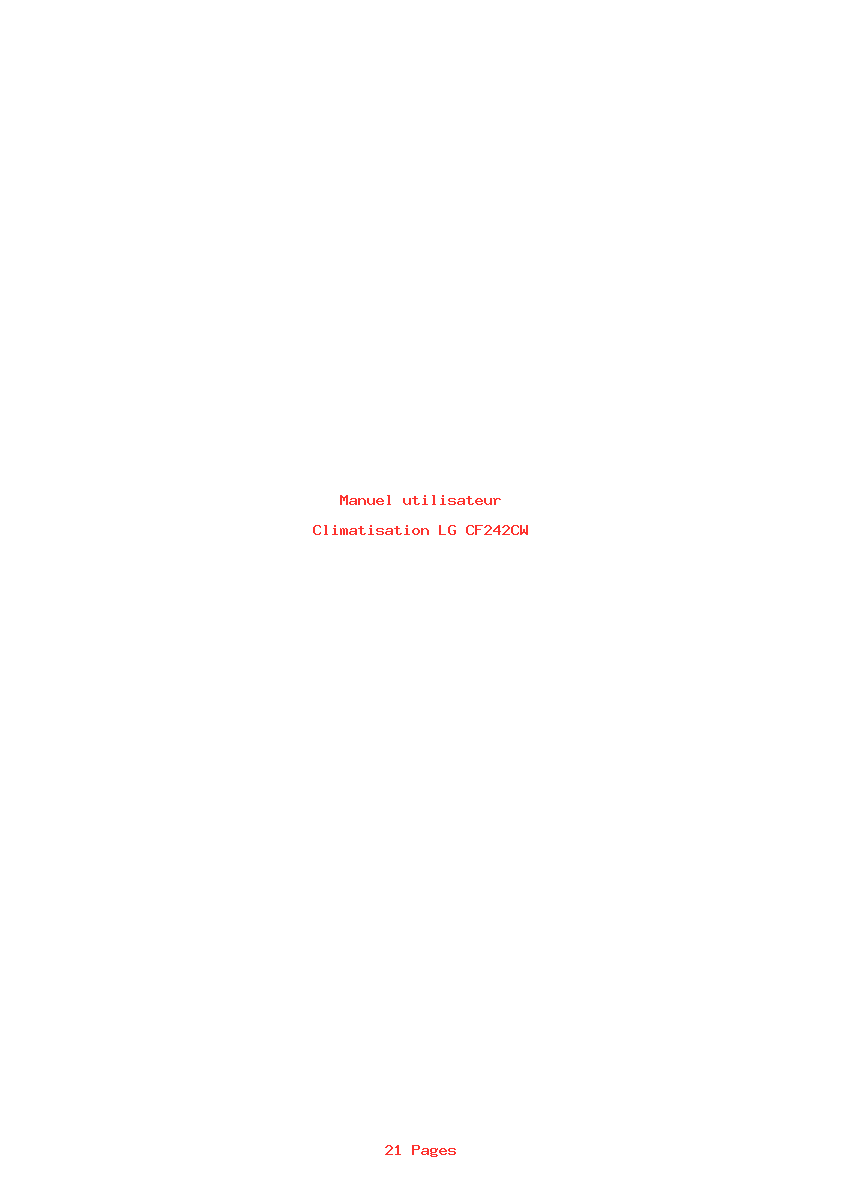 Page 1 de la notice Manuel utilisateur LG CF242CW