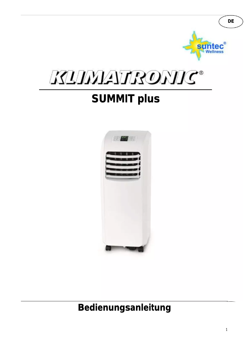 Page 1 de la notice Manuel utilisateur Suntec Summit 20+