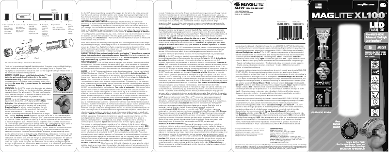 Page 1 de la notice Manuel utilisateur Maglite XL100
