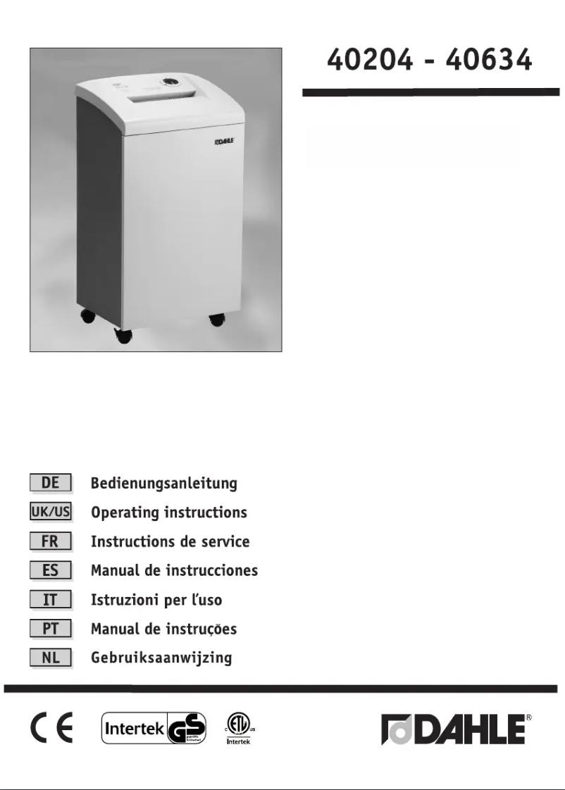Page 1 de la notice Manuel utilisateur Dahle 40214