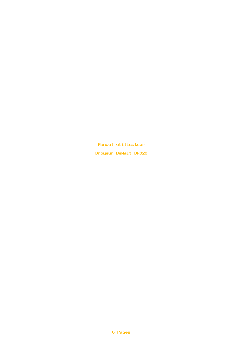 Page 1 de la notice Manuel utilisateur DeWalt DW828