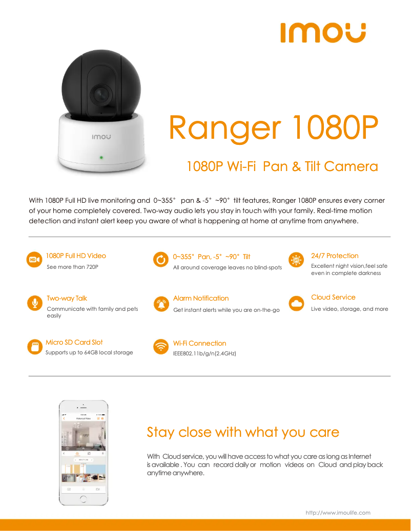 Page 1 de la notice Manuel utilisateur Imou Ranger 1080P